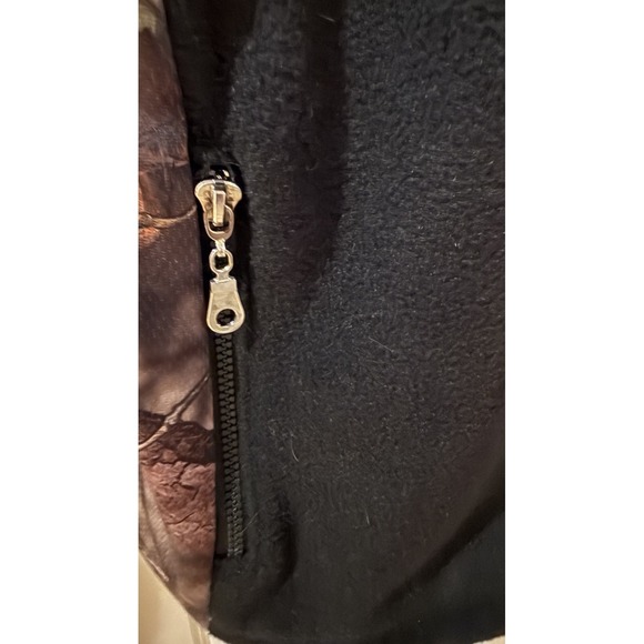 Mossy Oak Performance Fleece Vest 2XL Black Camo Panels Full Zip Hunting NWT - Picture 3 of 8